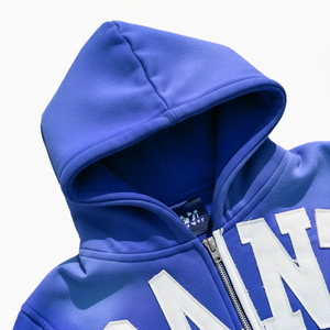Wholesale High Quality 100% Cotton Winter Embroidered <b>Sun</b> Faded Wash French Terry <b>Spray</b> Washed Zip-Up Hoodie for Men - Product Image 3