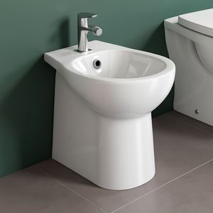Pacco di Design da 1 con pavimento in ceramica bianca lucida anatra - Product Image 3