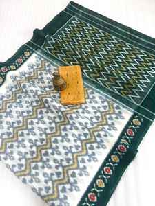 Meilleure qualité main bloc imprimé indien Saree - Product Image 4