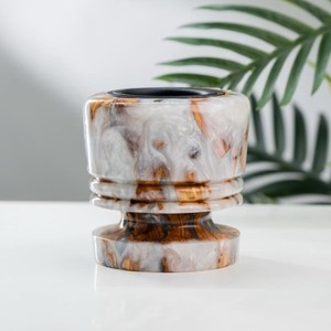 White And Brown Epoxy Wooden Bakhoor Burner <b>Eid</b> Special Handmade Bakhoor Incense Trending Epoxy and Wooden Round Bakhoor <b>Gift</b> - Product Image 3