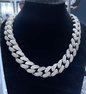 สร้อยคอเพชร VVS Moissanite ขนาด16มม. 925สเตอร์ลิงฮิปฮอปคิวบาสร้อยคอโซ่เครื่องประดับแฟชั่นวิบวับสำหรับผู้ชายสวมใส่ - Product Image 1