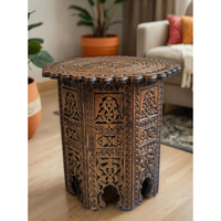 Table basse marocaine traditionnelle moderne en teck massif, hauteur réglable, couleur personnalisée, meuble de salon