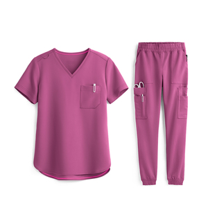 2024 personnalisé femmes hôpital uniforme ensembles tissé Logo New Jersey tissu médical gommages Jogging jambe pantalon soins infirmiers uniformes haute - Product Image 1