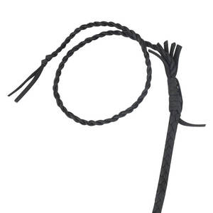 Fouet de ventre noir personnalisé fabriqué à la main de 04 pieds à 16 pieds de longueur 16 tresses fouet en cuir de vachette Sports de plein air cible pratique - Product Image 6