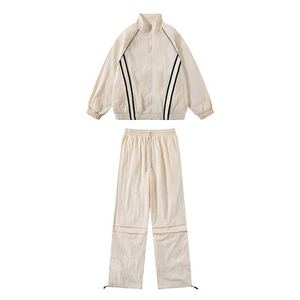 2025 survêtement à rayures personnalisées pour hommes ensemble de survêtement surdimensionné entièrement doublé en maille pour la saison d'automne - Product Image 2