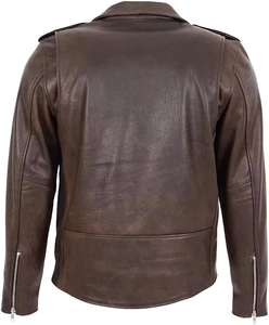 Veste en cuir de motard décontractée vintage pour homme, mode de rue, hiver, logo avant, coupe-vent, écologique, nouvelle - Product Image 3