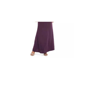 Vestido de noche de satén para mujer Adrianna Papell, talla 4, morado, con abertura, sin mangas, cuello tipo capucha, maxi, corte recto, natural - Product Image 3