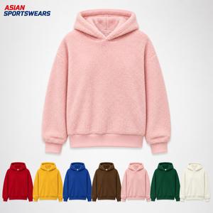 Maßgefertigter Damen Oversize Flauschiger Sherpa-Fleece Hoodie mit Aufdruck, Winddicht, Lässig, Warm, Herbst, Drop-Shoulder Pullover Sweatshirt - Product Image 6