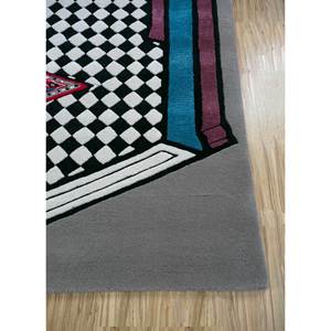 Alfombra de Lana y Viscosa Gris Negra Tufted a Mano Concoction Top-9081 para Sala de Estar, Alfombra Rectangular a Rayas para Pasillo, Material PVC - Product Image 4
