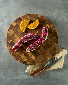 Tablas de Cortar Redondas de Madera de Acacia Ha Le con Asa para Servir y Cortar, Juego de 2 para Uso en la Cocina - Product Image 4
