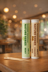 <span class=keywords><strong>Cure</strong></span>-dents aromatisés à la <span class=keywords><strong>cannelle</strong></span> et à la menthe dans une boîte de présentation Arrêter de fumer Zahnstocher Mit Geschmack - Product Image 2