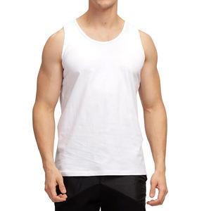 Camiseta sin mangas de algodón puro 100% para hombre, de punto transpirable, de manga corta, holgada, de gran tamaño, estilo informal con diseño de cuello sin mangas - Product Image 1