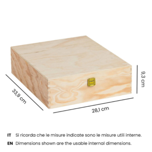 Caja de contrachapado para 3 botellas estándar, 750 ml. Dimensiones internas: 33.9X28.1X9.3 - Product Image 4