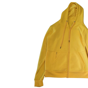 HULKGRIP SPORTS Ensemble de survêtement unisexe en molleton jaune 100% coton, ample, avec fermeture éclair, sweat à capuche et pantalon de jogging, deux pièces, logo personnalisé, streetwear, chaud - Product Image 5