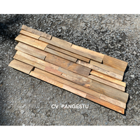 Paneles de Pared de Madera de Teca 3D Modernos PANGESTU, Diseño Geométrico, Insonorizantes, para Villas, Comercios y Entretenimiento en Indonesia