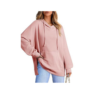 Nouveau femmes sweat à capuche zippé haute rue unisexe style Double poches surdimensionné pulls amples vêtements d'extérieur haut - Product Image 3