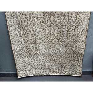 Alfombra Turca Vintage, Alfombra de 3.6x6.2 pies, Alfombra Ikat Marrón Gris - Product Image 2