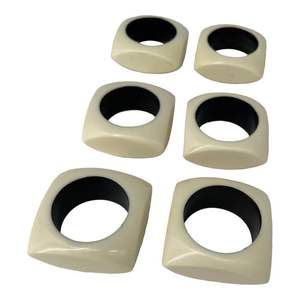 Serviette en résine multicolore avec porte-serviettes en feuille d'or pour table de restaurant, anneau de serviette fait à la main, poli, de bonne qualité - Product Image 6