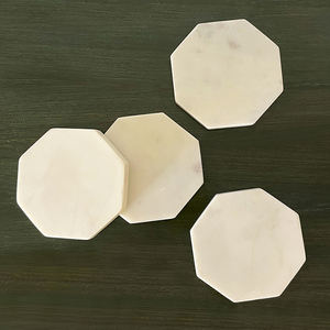 Design fantaisie deux tons en gros sous-verre en marbre naturel forme ronde personnalisée idéale pour la cuisine bureau thé café sous-verres en marbre - Product Image 4