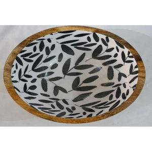 Bol en bois pour snacks Exportateur en gros Grande salade décorative pour service en émail Bol en bois imprimé à prix compétitif - Product Image 3