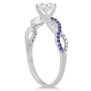 Ensemble de fiançailles et de mariage Infinity Diamond & Tanzanite en platine plaqué or 0,34 ct avec or rose pour fête de mariage ou cadeau - Product Image 2
