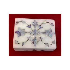 New Supplier and Durable With Long Lasting Handmade Standard Size Natural Marble <b>Blue</b> Mother of Pearl Inlay Jewelry <b>Storage</b> <b>Box</b> - Product Image 1