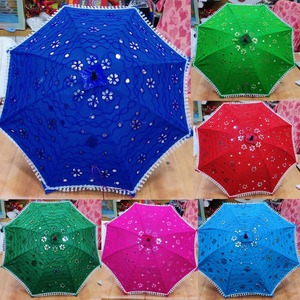 ร่มกันแดดผ้าคอตตอนปักลายสำหรับงานแต่งงานฮาลดีมีการตกแต่ง Jaggo ลูกไม้สไตล์วิคตอเรียร่มกันแดด - Product Image 2