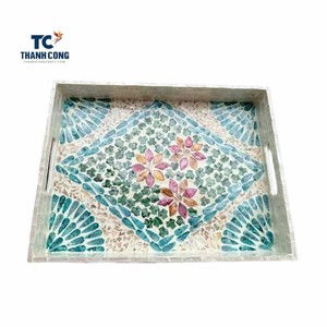 La mejor nueva colección de bandejas para velas de frutas madreperla, bandejas de almacenamiento para servir, organizador de bandejas de cocina de diseño personalizado Natural - Product Image 5