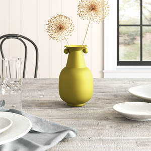 Nordic <b>Matte</b> Yellow Ceramic Vase Minimalist Decorative Flower Vase for Home Hotel Restaurant <b>Table</b> Decor - Product Image 2
