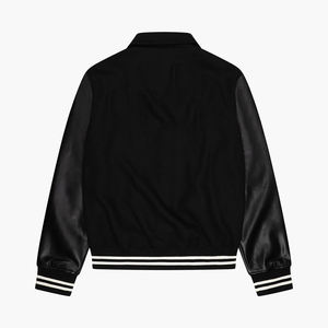 Chaqueta universitaria de cuero de lana de alta calidad, parches de chenilla bordados, chaqueta Letterman, chaqueta de béisbol universitaria personalizada para hombres - Product Image 2