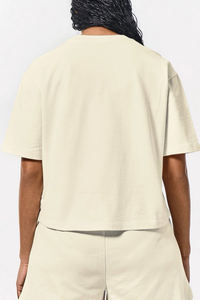 Camisetas cuadradas de gran tamaño para mujer, conjuntos de pantalones cortos, ropa de calle de verano, camiseta cuadrada con hombros caídos, conjuntos de pantalones cortos de algodón 100% para mujer - Product Image 2