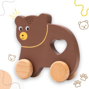 Vehículo de Juguete de Fricción con Ruedas de Oso de Madera de Diseño Clásico Ecológico, Hecho a Mano, Venta al por Mayor, Educativo, JSC CRAFTMAN 1:8 - Product Image 1