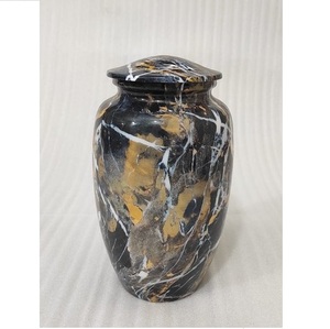 Urna de cremación clásica rosa para adultos con acabado de mármol multicolor Columbario de nicho de aluminio y metal para cenizas humanas - Product Image 2