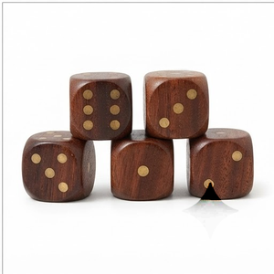 Caja de dados de madera con tapa, forma rectangular, diseño clásico, almacenamiento con bisagras para artículos pequeños - Product Image 4