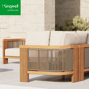 Ensemble de canapés d'extérieur modernes de luxe et durables en bois de teck meubles de patio canapés combinés pour cour et jardin villa et hôtel de villégiature - Product Image 3