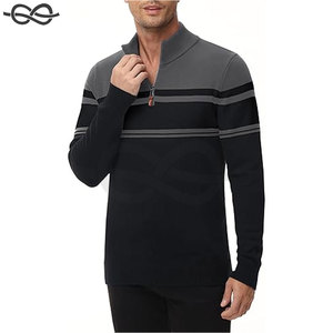 Pull à col zippé pour homme, tissé, confortable, respirant, séchage rapide, manches longues, automne-hiver, décontracté, élégant - Product Image 5