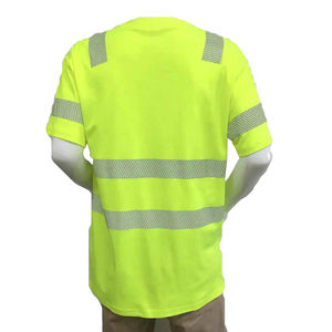 T-shirts de travail réfléchissants à col rond de haute qualité pour hommes, fabriqués sur mesure, manches courtes, vêtements de travail haute visibilité, design respirant - Product Image 4