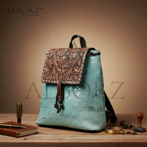 Nouveau sac à dos élégant en cuir véritable fait main à imprimé animal, en cuir de fourrure de cheval, style bohème, en cuir véritable, portable - Product Image 5