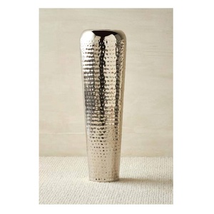 High Quality Aluminium Hammered Vase Modern Table Flower Vase Decorative Metal Flower Vase for Home Office Living Room Decor - Product Image 3