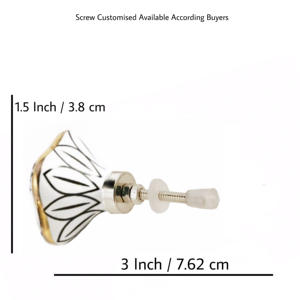 Meubles de luxe marocains boutons hexagonaux floraux noir blanc or travail fleur céramique tiroir armoire cuisine chambre commode - Product Image 3