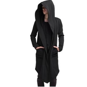 Grande taille vente chaude pull Cardigan tricot à capuche allongé en détresse lavé à l'acide à capuche blanc Cardigan à capuche French Terry - Product Image 1