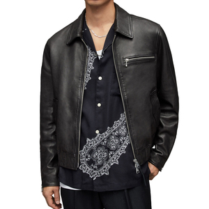 Chaqueta de cuero de piel de vaca para hombre personalizada de calidad de estilo callejero de Pakistán 100% cuero Real tela de lona más Popular - Product Image 1