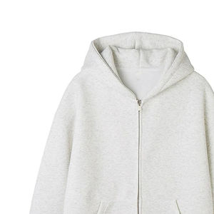 2025 nouvelle mode de haute qualité français Terry Zip hommes sweats à capuche personnalisé Streetwear Full Zip Terry Basics coton mélangé hiver - Product Image 5