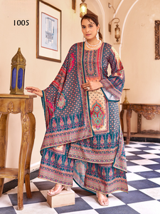 Costume pakistanais prêt-à-porter de qualité supérieure, pur crêpe, imprimé numérique, vêtements ethniques, salwar kameez, broderie, salwar suit - Product Image 5