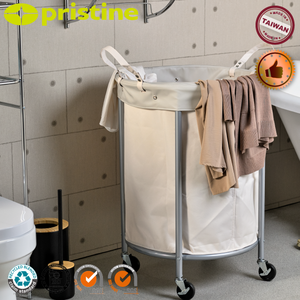 Vente en gros de panier à linge moderne pliable en métal roues robustes revêtement amovible commercial Taiwan acier de stockage domestique - Product Image 3