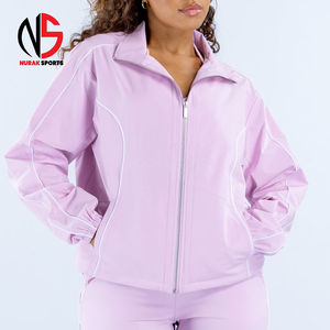 Vêtements d'automne et d'hiver en gros pour femmes Ensemble de jogging de haute qualité pour femmes Ensemble décontracté deux pièces à capuche double zippée et pantalon - Product Image 1