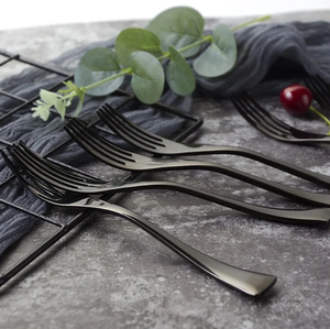 Offre Spéciale Fourchette à dîner en métal noir chic ensemble de 6 pièces prix de gros mariage Restaurant Hôtel Maison - Product Image 3