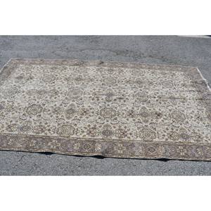 Classique Beige marron 5.2X9.4 pieds Vintage tapis turc grande surface laine Patchwork Design pour couloir chambre Latex pour chambre chevet - Product Image 3