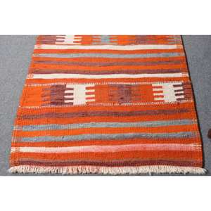 Alibaba Exclusive Vintage Turkish Kilim Wool Alfombra de área grande 31X94 FT Orange Patchwork Design Latex para pasillo-¡Impresionante! - Product Image 4