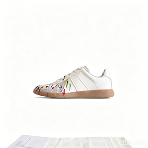 2026 Vintage Stijl Lederen Sneakers voor Koppels, Lage Sneakers met Veters, Handgeschilderde Graffiti, Trendy Straatschoenen voor Wandelen, Modieus - Product Image 1